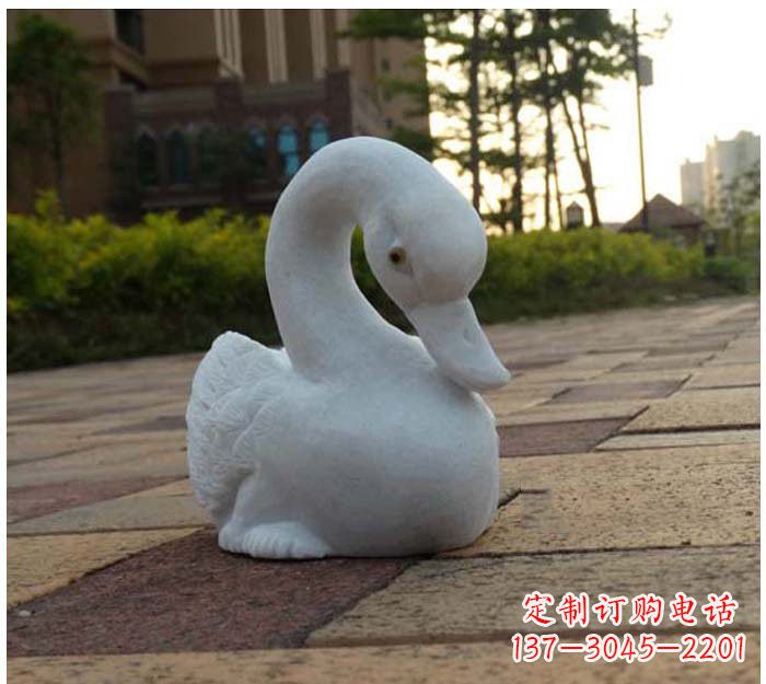 湖北汉白玉天鹅石雕