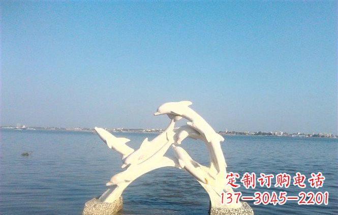 湖北精美汉白玉海豚雕塑