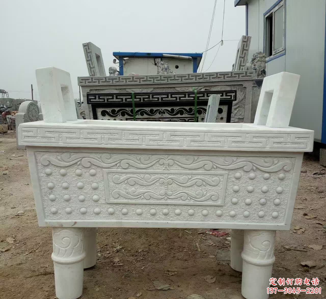 湖北汉白玉香炉石雕 (2)