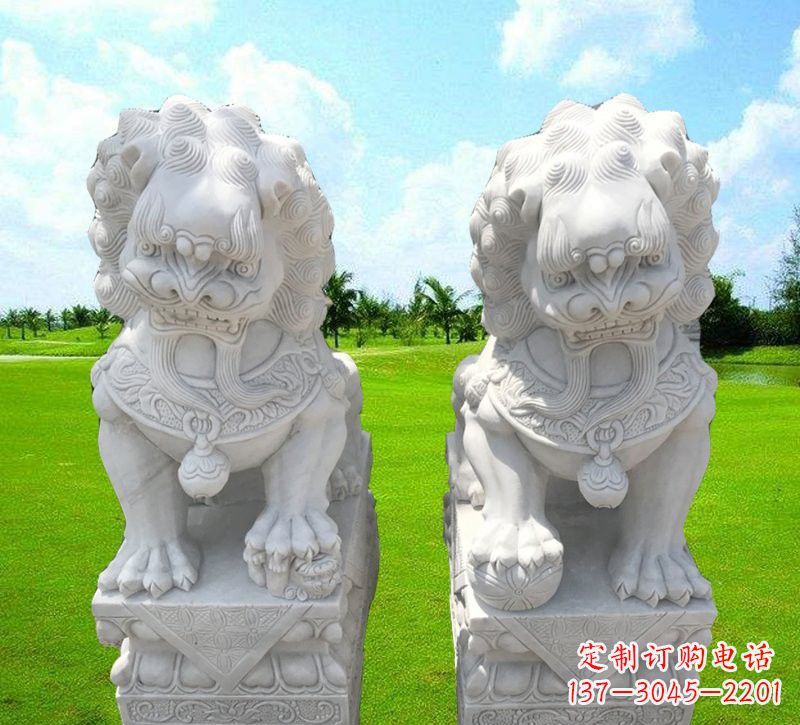 湖北汉白玉小狮子石雕