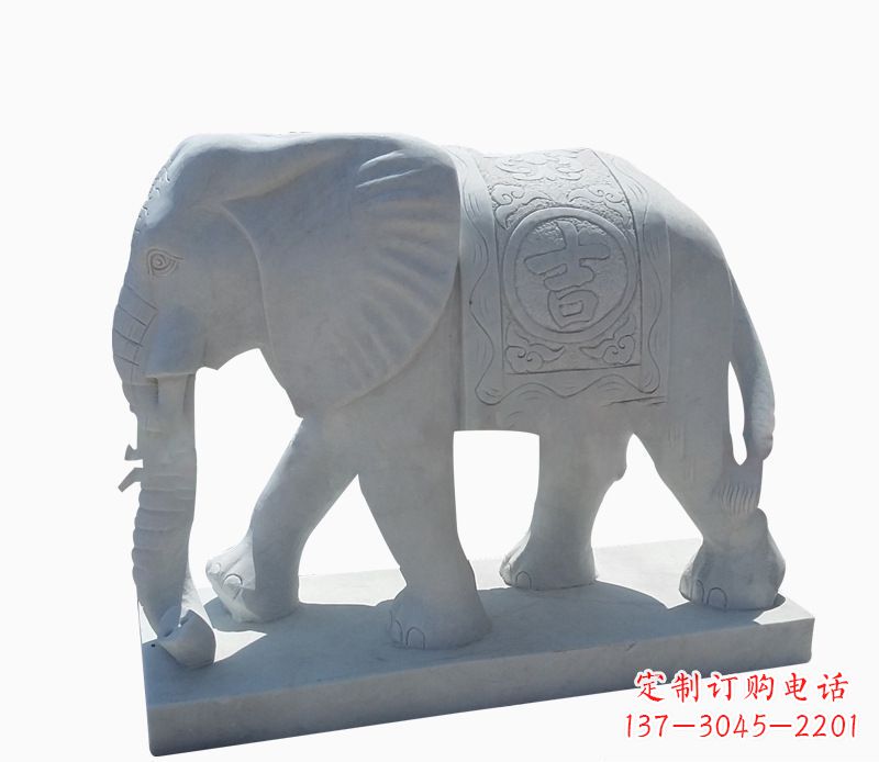 湖北汉白玉招财动物大象