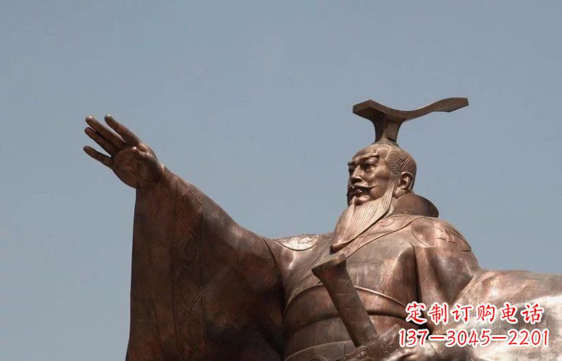 湖北汉武帝铜雕，象征古代权力的神圣艺术