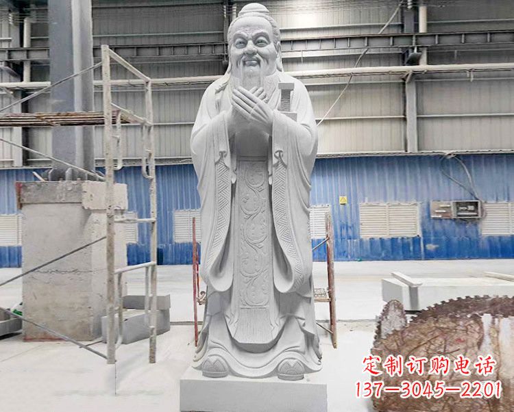 湖北合浦一中孔子雕像,传承文明智慧