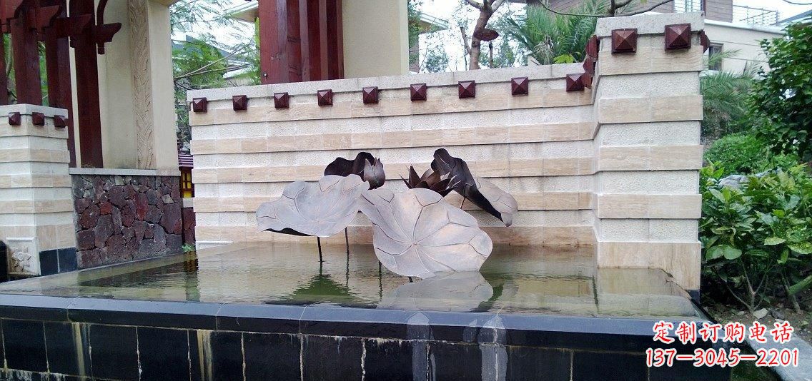 湖北荷花荷叶雕塑景观铜雕