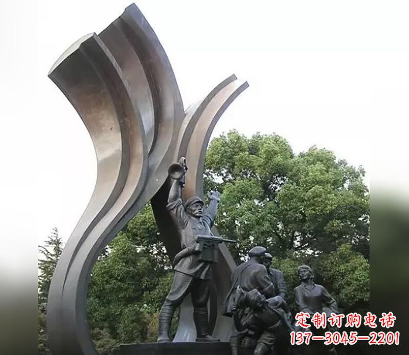 湖北红军胜利广场景观铜雕