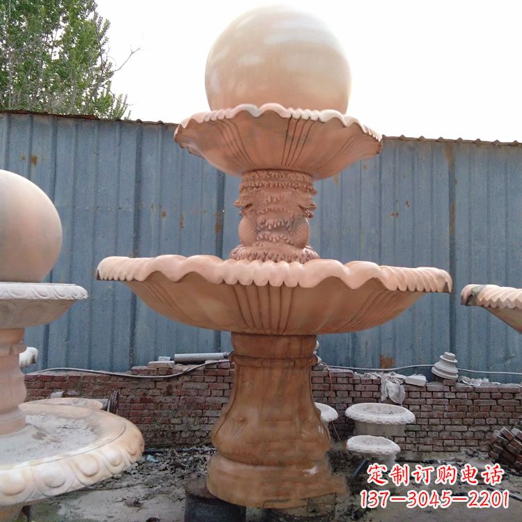 湖北专业定制红色风水球雕塑定制