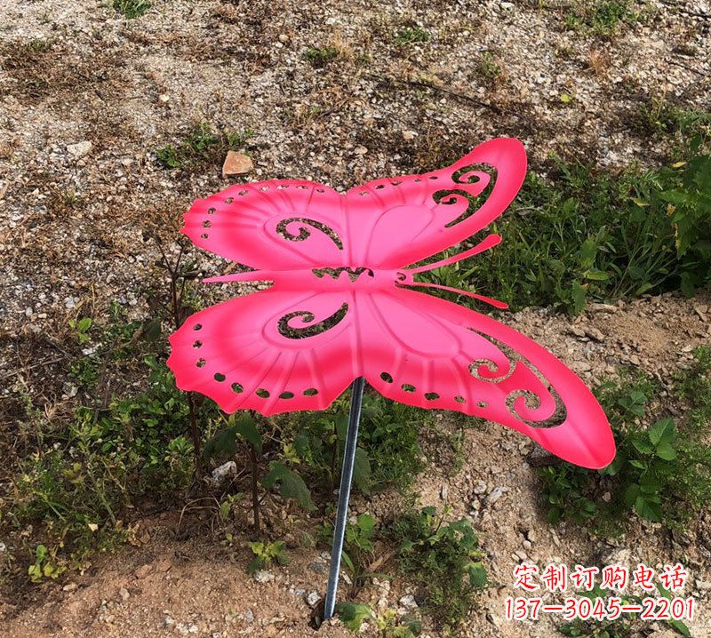 湖北红色铁艺不锈钢蝴蝶雕塑