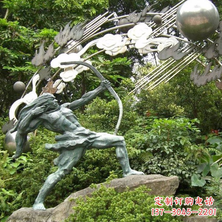 湖北后羿射日雕塑