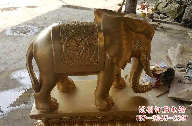 湖北湖南玻璃钢仿铜大象案例
