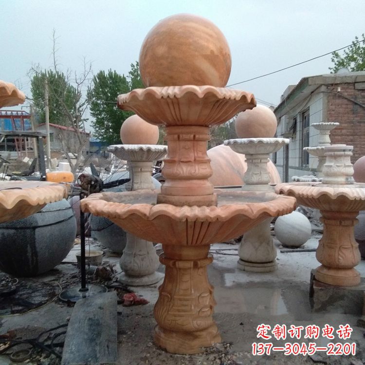湖北中领雕塑,精致风水球雕塑让你的院落更加精致