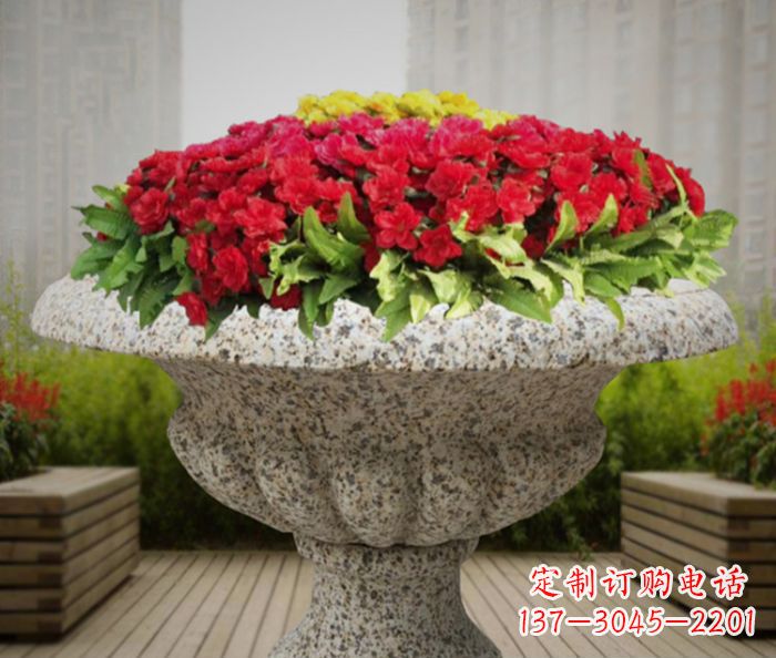 湖北花岗岩花盆小区石雕 (3)