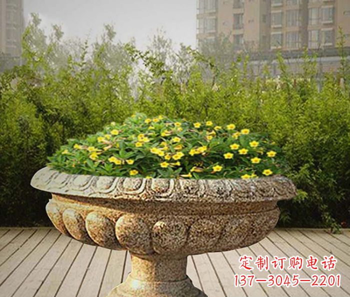 湖北花岗岩花盆小区石雕