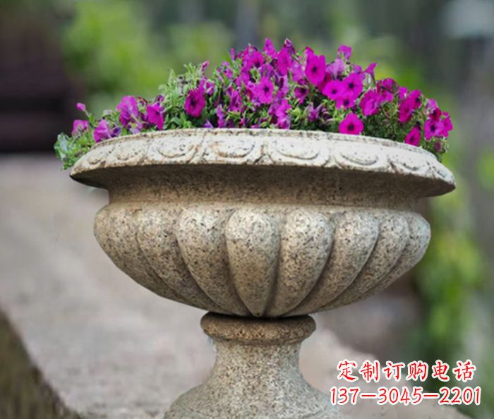 湖北花岗岩花盆小区石雕 (2)