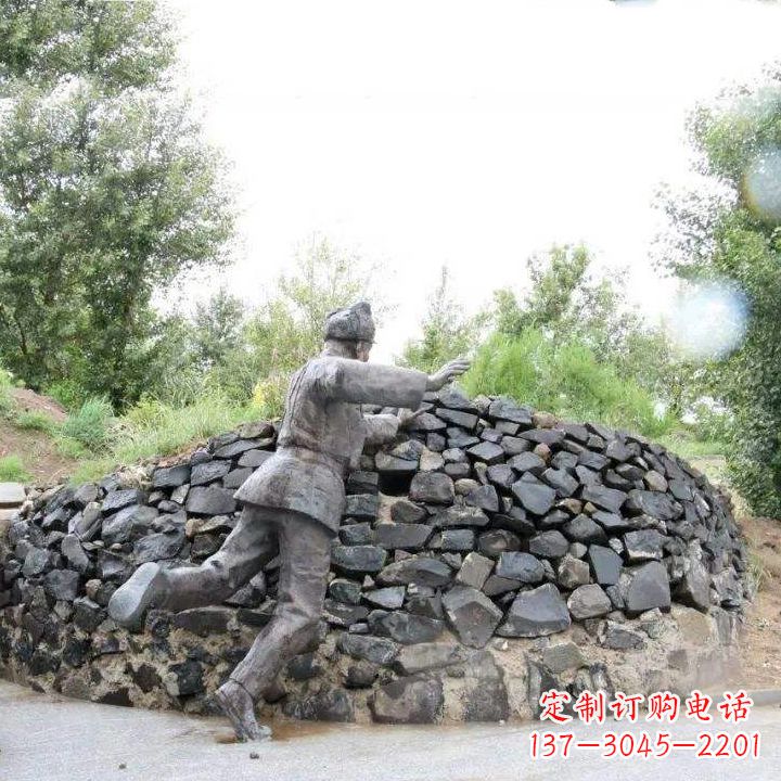 湖北黄继光仿铜情景雕塑