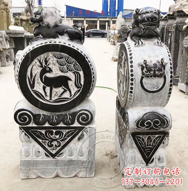 湖北品质卓越的黄山石雕门墩石