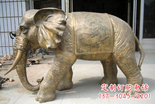 湖北黄铜大象雕塑 (2)