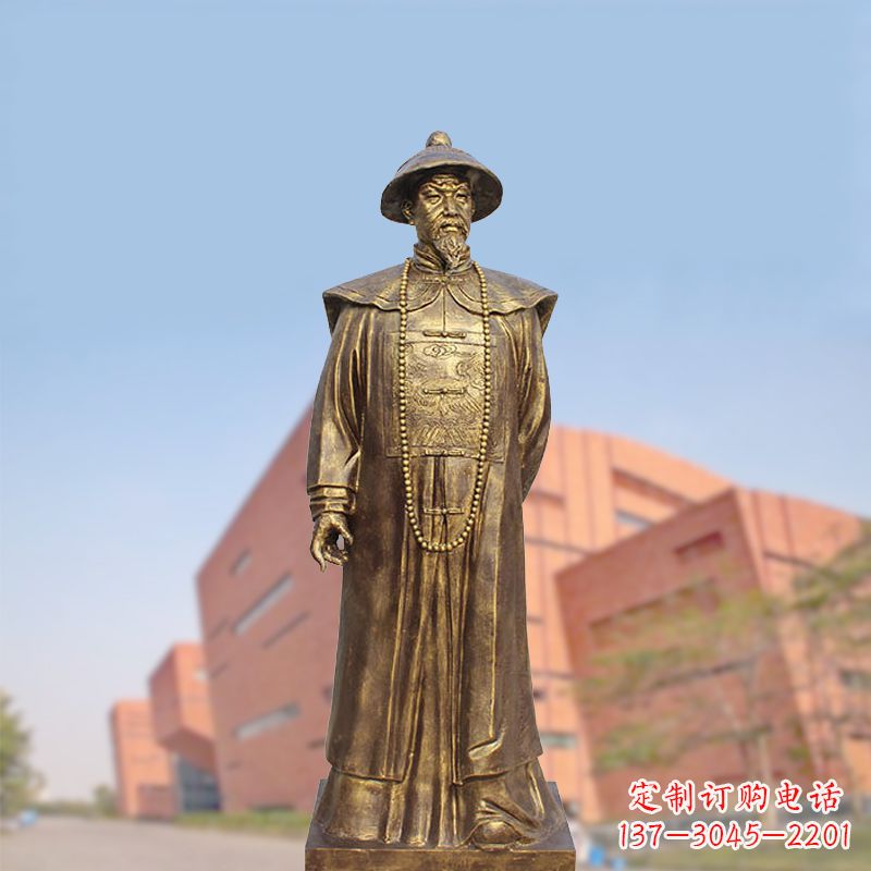 湖北黄铜曾国藩铸铜雕像-学校校园历史文化名人著名民族英雄人物雕塑