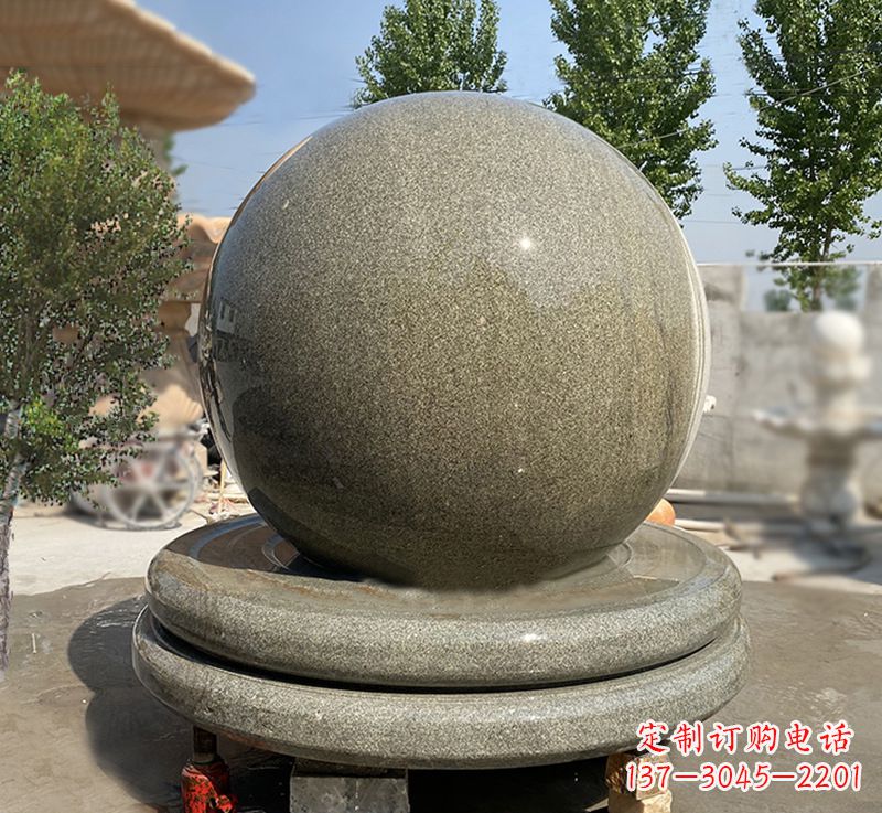 湖北品质保障黄锈石风水球雕塑