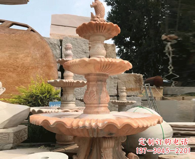 湖北精美的黄锈石喷泉雕塑黄锈石喷泉雕塑是一种…