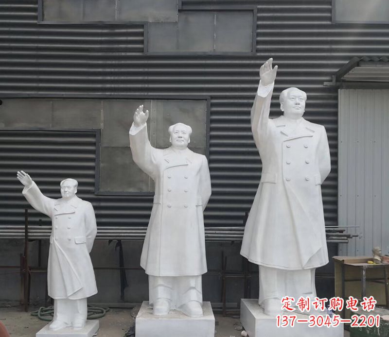湖北挥手毛主席校园伟人石雕