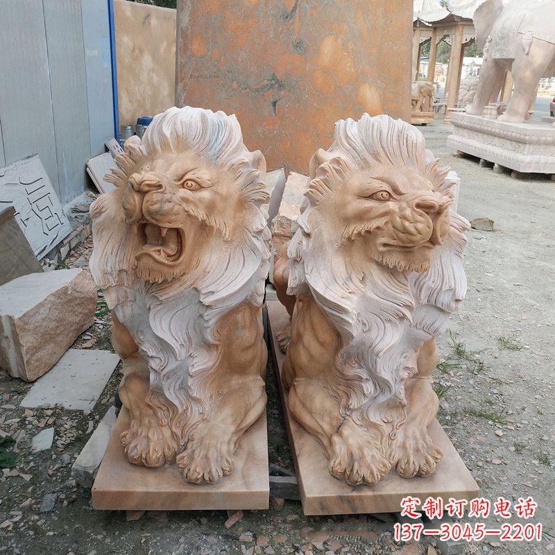 湖北风格多样的狮子雕塑