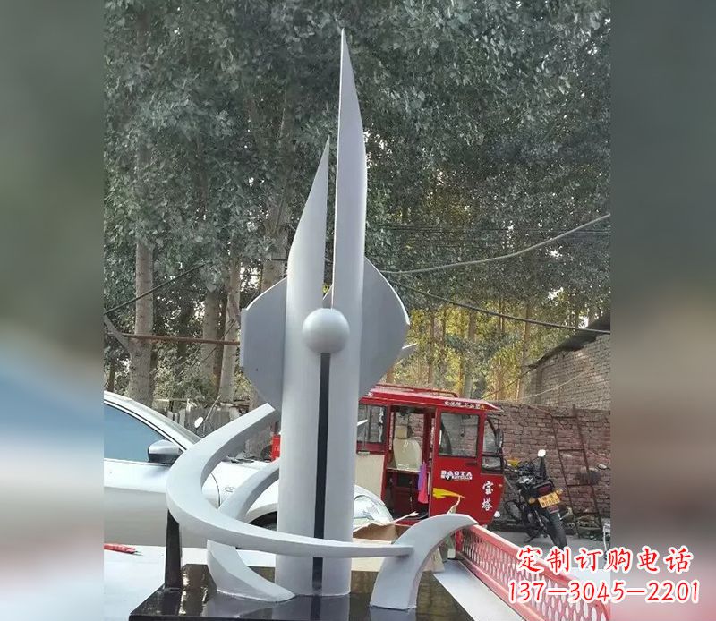 湖北火箭剪纸雕塑不锈钢