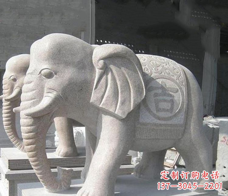 湖北吉祥大理石大象雕塑,古典雅致、品质优质