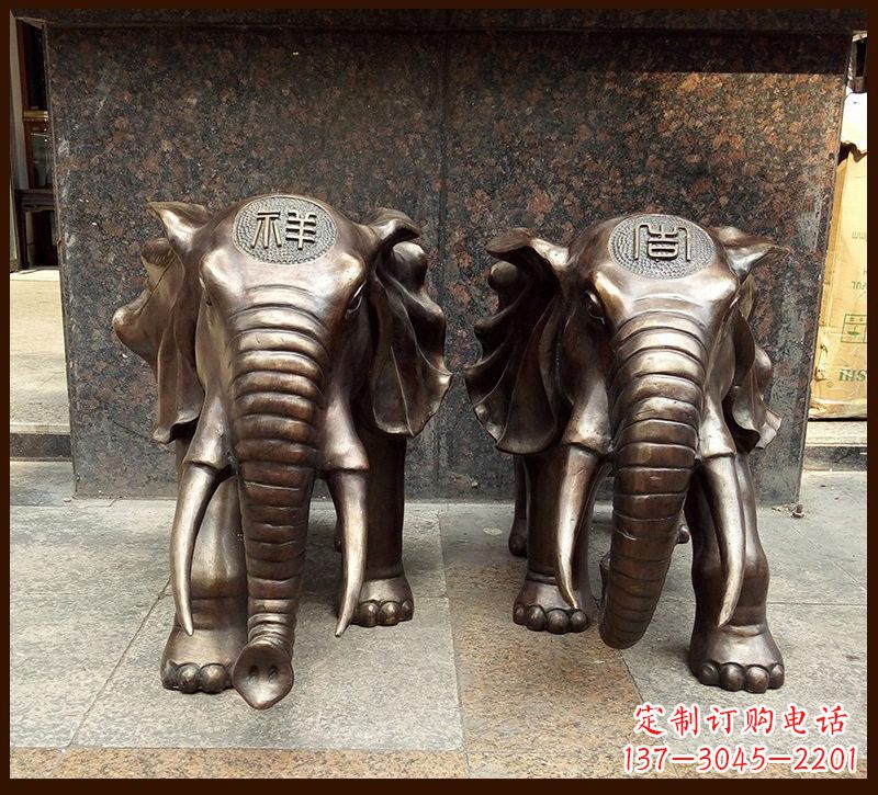湖北传承文化铸就完美雕塑——吉祥大象铜雕