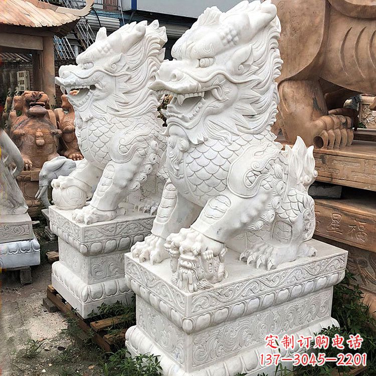 湖北吉祥纳福麒麟石雕