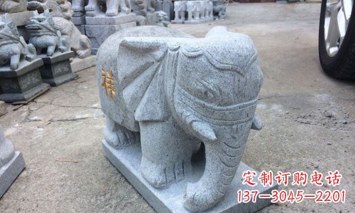 湖北吉祥如意大象大理石门口石雕