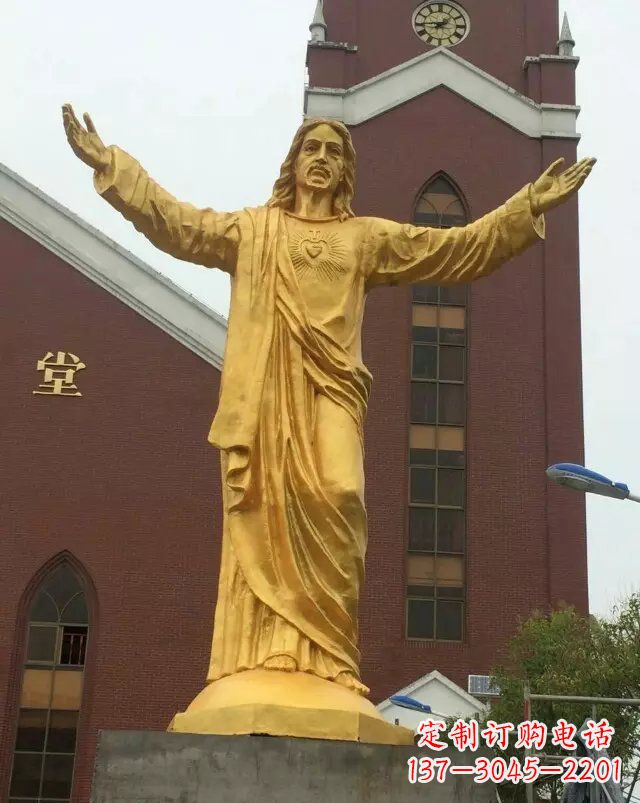 湖北教堂铸铜耶稣雕塑