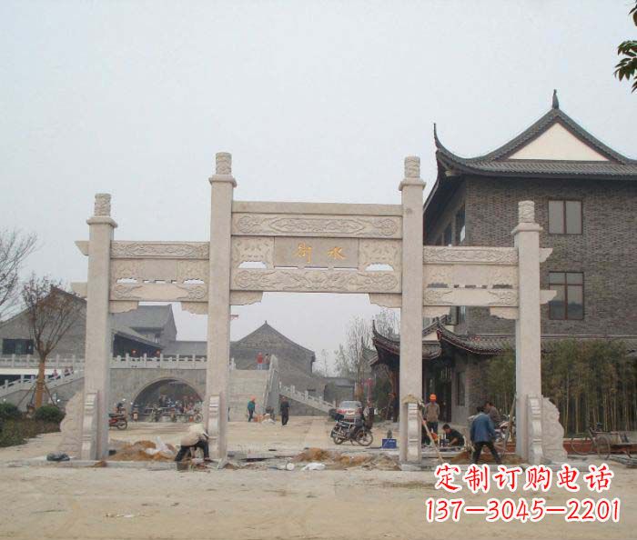 湖北街道三门牌楼石雕 (2)