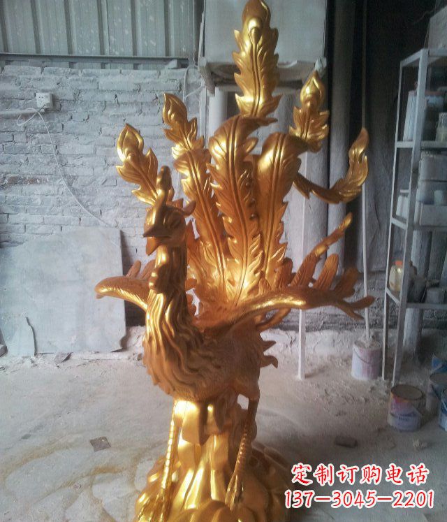 湖北金凤凰玻璃钢仿铜动物雕塑─让美丽无限盛开
