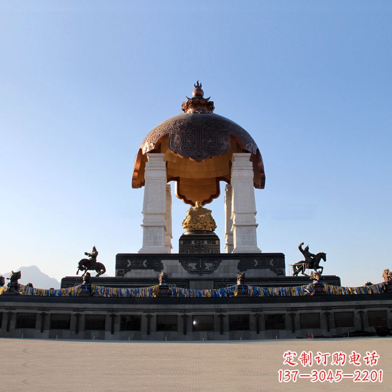 湖北景区广场大型历史名人成吉思汗景观雕像