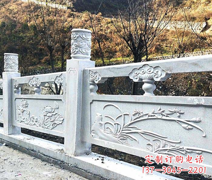湖北景区汉白玉石浮雕栏板 (3)