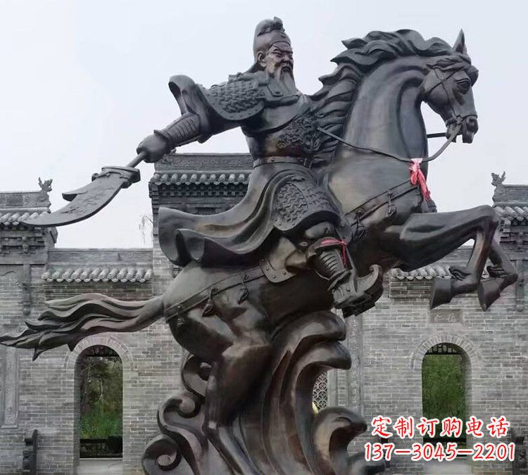 湖北高贵雄浑的大型铜铸关公雕塑