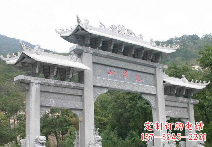 湖北三门仿古牌坊石雕,精美绝伦