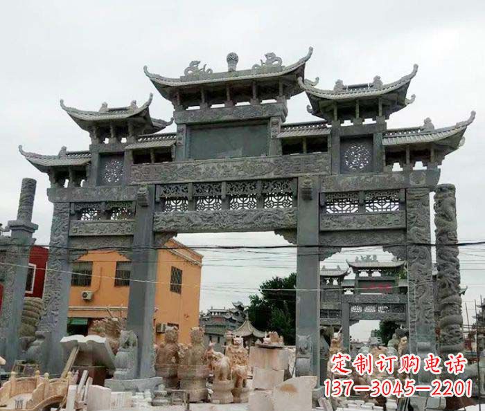湖北石雕牌坊,精致雕塑让你完美点缀