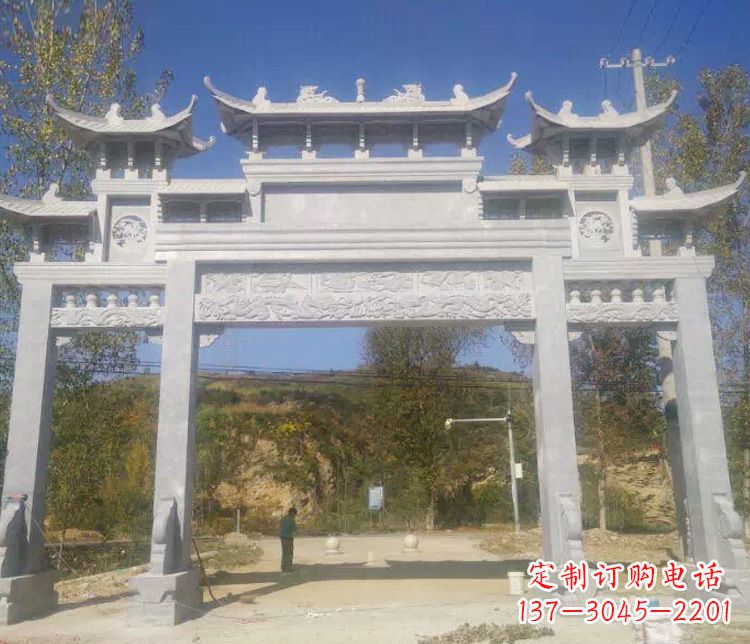 湖北中领雕塑:精雕制作仿古石牌坊石雕