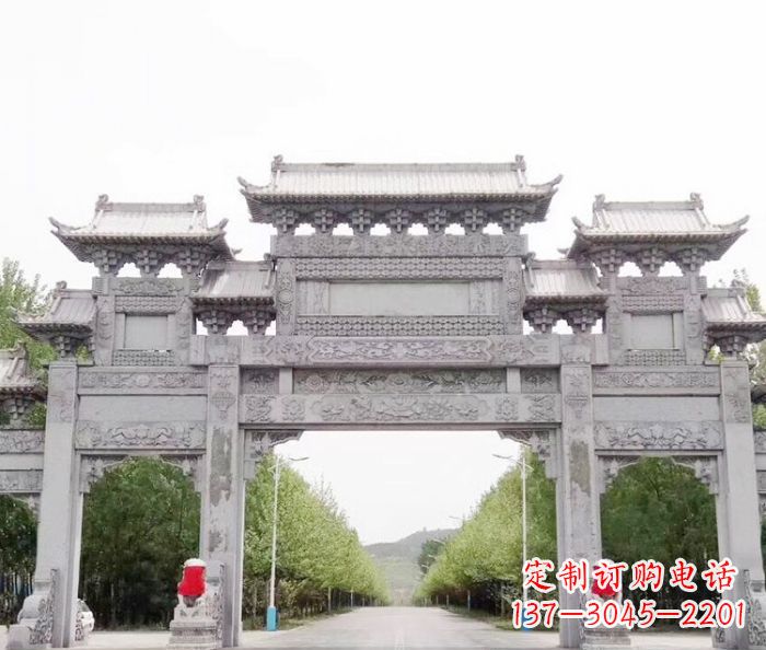 湖北景区三门石雕牌坊 (5)