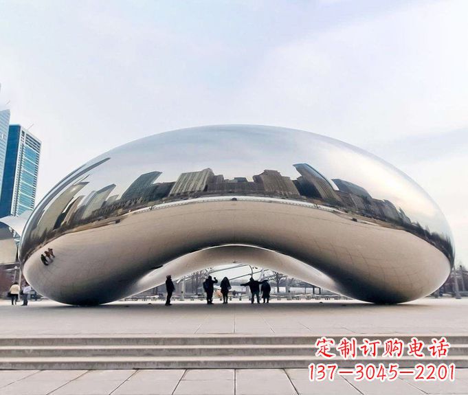湖北镜面不锈钢大型拱门雕塑