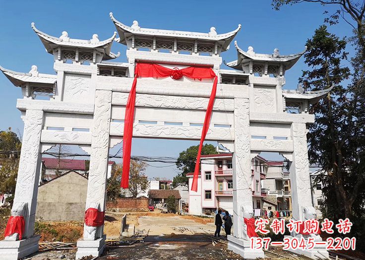 湖北九襄石雕牌坊:专业定制精美牌坊雕塑