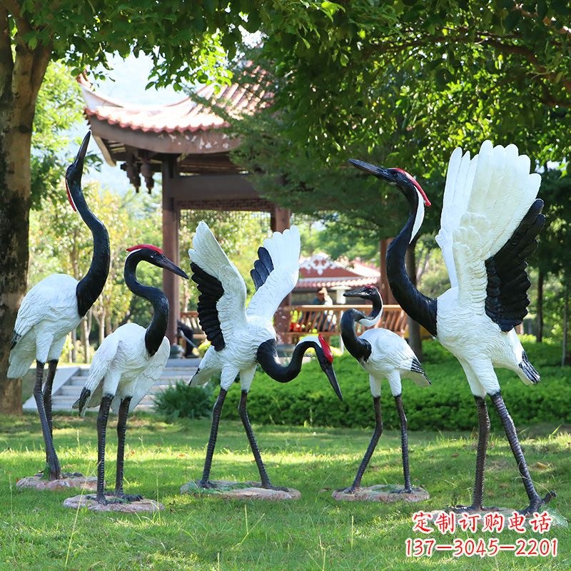 湖北卡通丹顶鹤 雕塑 彩绘