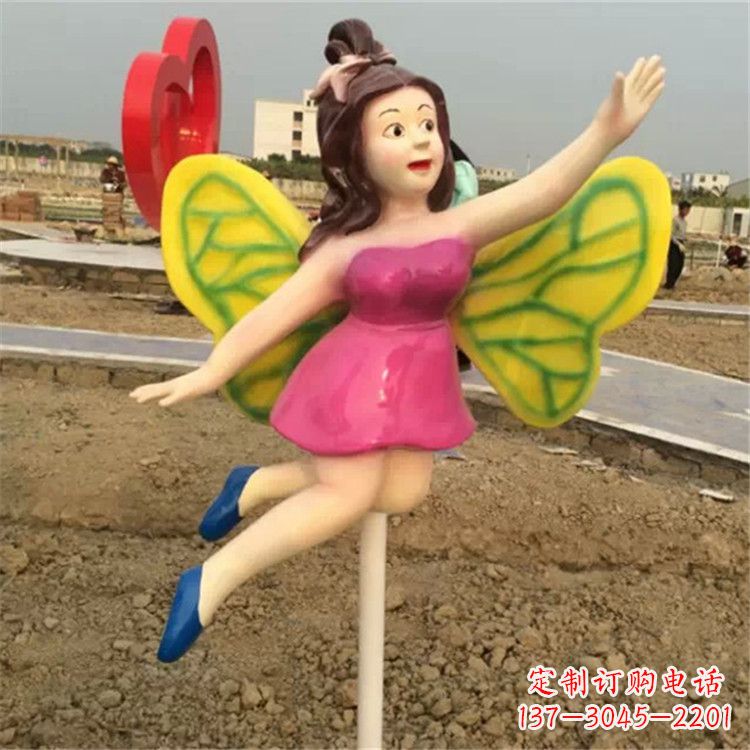 湖北领雕塑:精美的蝴蝶仙子公园景观雕塑