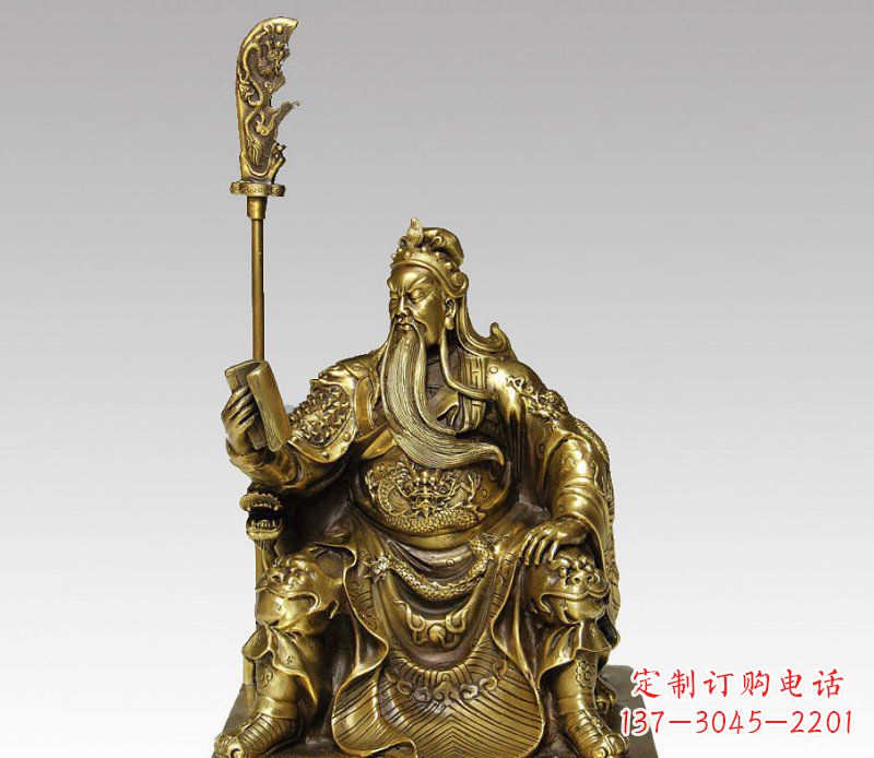湖北中领雕塑：精美关公铜雕艺术品