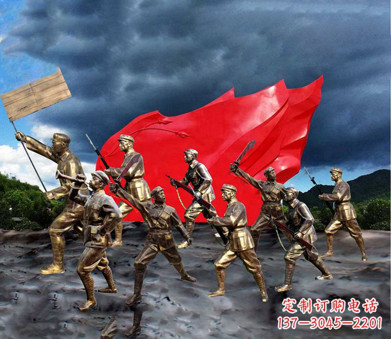 湖北纪念伟大革命先烈的红军雕塑
