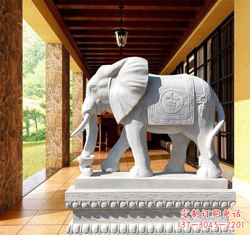 湖北领雕塑:打造经典石雕大象