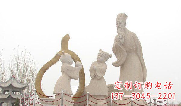 湖北全新手工制作的孔融让梨石雕