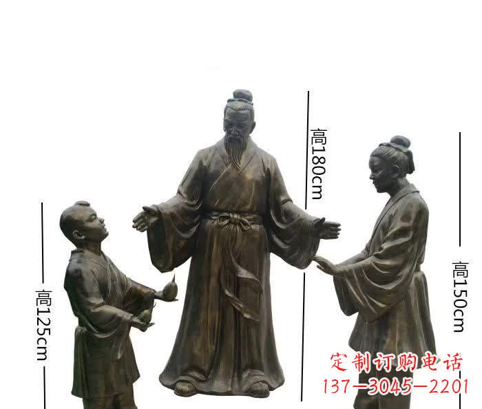 湖北孔融让梨人物铜雕 (2)