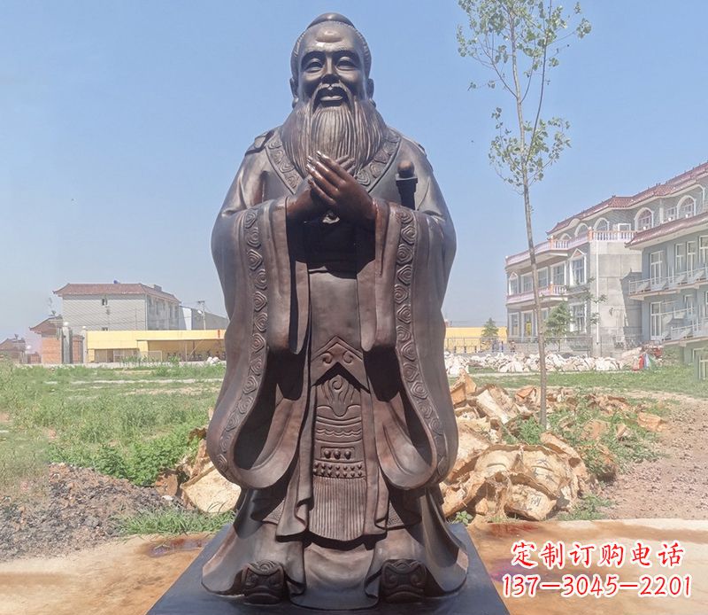 湖北孔子铜雕 (2)